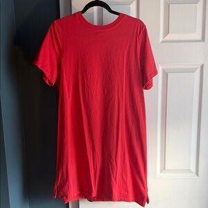 Old Navy Red Crew Neck T-Shirt Dress